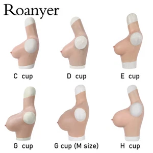 Roanyer C-H Cup Silicone Breast Form Fake Boobs Enhancer for Crossdresser - Picture 1 of 17