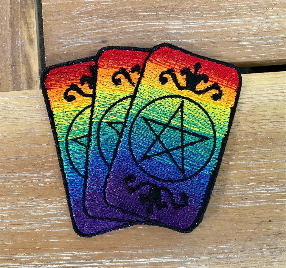 PRIDE MONTH Tarot Cards Witch Mystic Psychic Embroidery Iron On Patch US SELLER - Image 1 of 1