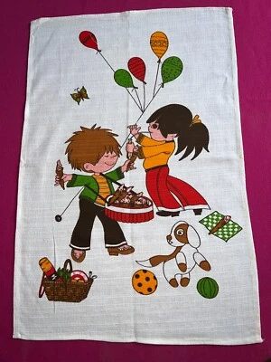 Torchon en lin vintage, années 1970 dimensions 70 cmx 47 cm - Photo 1/3