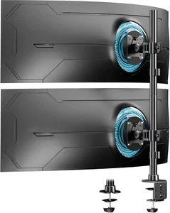 Dual Monitor Arm Mount HEAVY DUTY Extra High 803mm Pole Vertical Stack 17" - 49" - Picture 1 of 6