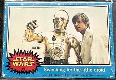 VINTAGE 1977 STAR WARS TOPPS TRADING CARD BLUE SERIES SEARCH DROID CARD No.19 - Image 1 of 2