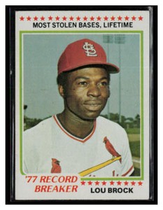 1978 Topps #1 Lou Brock Most Lifetime Stolen Bases