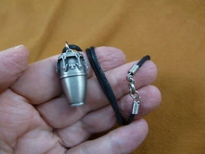 (M317-E) pewter CONGA DRUM pendant on 18" black cord necklace - Picture 1 of 2