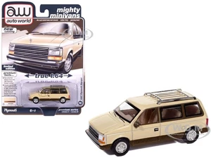 Furgoneta Plymouth Voyager 1987 crema ligera 1/64 diecast por Auto World 64512-AWSP197 B - Imagen 1 de 4