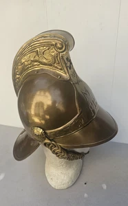 Vintage Brass Fire Fighter MFB Wearable Fireman Helmet Victorian Collectables - Bild 1 von 17
