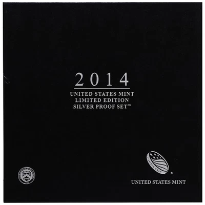2014 Limited Edition Silver Proof Set Black Box & COA 7 Coins and Silver Eagle - Image 1 of 4