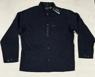 Polo Ralph Lauren Utility Chore Camisa Chaqueta Azul Marino Botón Para Hombre XL NUEVO CON ETIQUETAS $198 Foto 1 de 4