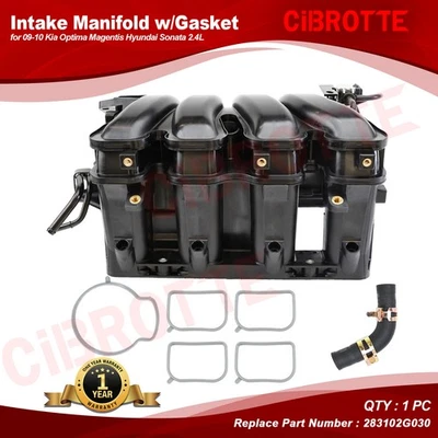 Intake Manifold w/Gasket for 09-10 Kia Optima Magentis Hyundai Sonata 2.4L - Image 1 of 4