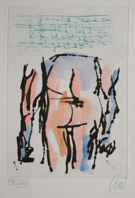 Markus Lüpertz Kunst Regeln geben Neoexpressionismus aquar Radierung 2005 14/30 - Bild 1 von 4