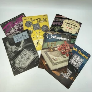 Lote de 6 folletos Clarks J&P abrigos carrete de colección crochet doily años 40 1950 - Imagen 1 de 12