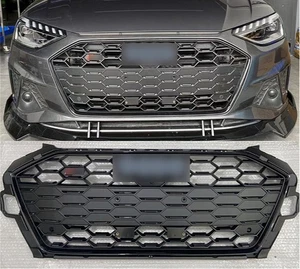 For Audi A4 S4 RS4 Black Front Honeycomb Mesh Grill Grille 2020 21---2022 2023 - Picture 1 of 4