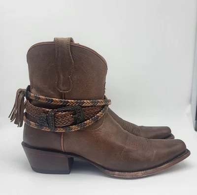 Shyanne Trailblazer Booties Womens 8M Brown Leather Snip Toe Western Boots - Image 1 of 4