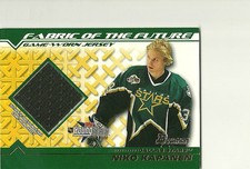 NIKO KAPANEN 02-03 BOWMAN FABRIC OF THE FUTURE GAME WORN YOUNG STARS JERSEY