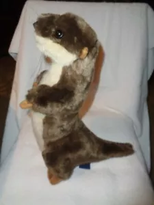Zoo per petting marrone lontra 13" peluche realistico fauna selvatica mare fiume animale imbottito - Foto 1 di 7