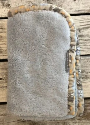 Blankets & Beyond Owl Lovey Blue Grey Plush Blanket Owls On Edge Trim 2014 - Image 1 of 4