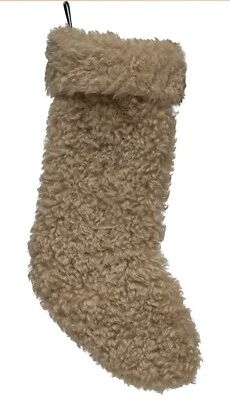 Creative Co-op Sherpa Stocking 棕褐色 — 第 1/4 张图片