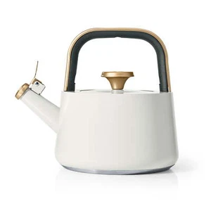 Hermosa tetera antiadherente de cerámica de 1,8 L para estufa, glaseado blanco de Drew - Imagen 1 de 7