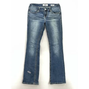 Daytrip Womens Lynx Bootcut Boot Cut Jeans Blue Thick Stitch Stone Wash Denim 28 - Picture 1 of 12