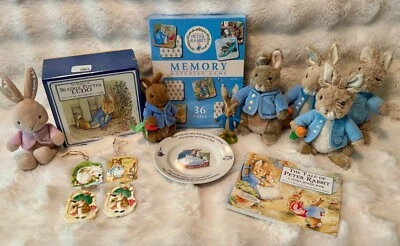 Beatrix Potter Peter Rabbit Lot Vintage / New Ornaments Wedgewood Plush Book ++ - Image 1 of 4