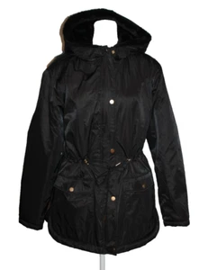 Vine & Valley Mantel Damen Gr. L schwarz Puffer Cinch Taille Kunstfell gefüttert Kapuze - Bild 1 von 2