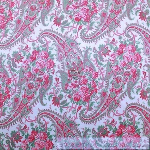 BonEful Fabric FQ Cotton Quilt White Pink Paisley Rose Flower Shabby Chic Spring - Picture 1 of 12