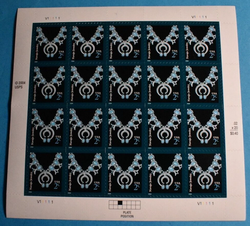 Scott # 3750 * Navajo Jewelry Sheet of 20 * 2¢ U.S. Postage Stamp MNH - Image 1 of 1
