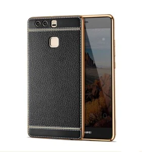 Huawei P9 Etui na telefon komórkowy Ochrona Case Chrom Back Cover Ultra Slim Bumper Czarne - Zdjęcie 1 z 4