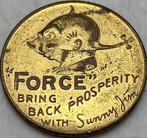 Vintage 1930’s Force Breakfast Cereal Sunny Jim Advertising Souvenir Token Coin