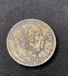 1948 Mexico Un Peso 0.5000 Silver ASW 0.2251 Oz Free Shipping - Picture 1 of 2