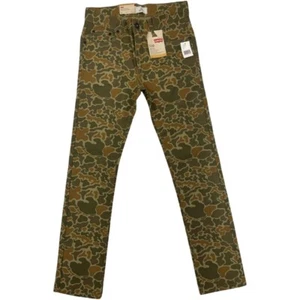 Levi’s 510 Jeans Boys 14 Reg Skinny Leg Fit Stretch Olive Camo Pocket Casual NWT - Picture 1 of 12
