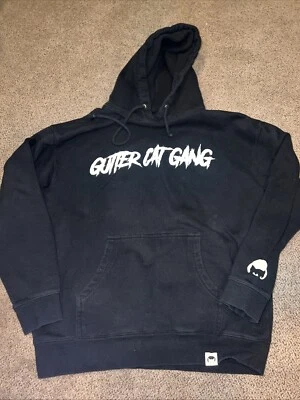 GUTTER CAT GANG Merch Black Hoodie Sweatshirt size L - Image 1 of 4