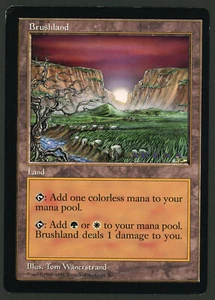 Brushland Oversize 6x9" MTG Magic the Gathering LP Light Play Arena Promo 1999 - Picture 1 of 2