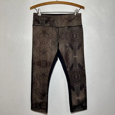 Lululemon Wunder Under Crop II para mujer en anacardo Golden Godess / negro talla 6 Foto 1 de 4