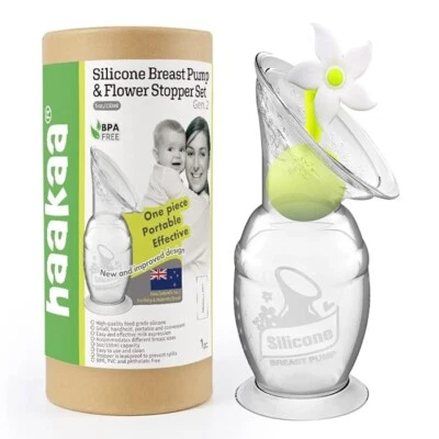 Haakaa Silicone Breast Pump | With Suction Base And Flower Stopper 150ml - Image 1 of 4