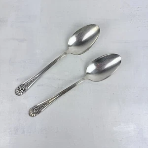 Wm Rogers Jubilee International Silver Plate Serving Spoons Tablespoons Lot Of 2 - Picture 1 of 7