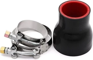Silicone Reducer Coupler 1.75" to 2.5" with Stainless Steel T-Bolt Clamp - Picture 1 of 2