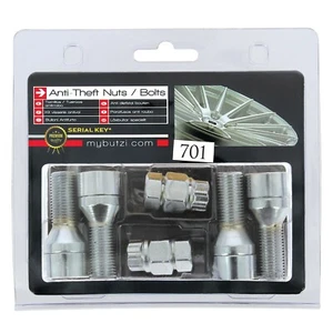 Butzi Chrome Anti Theft Locking Wheel Nut Bolts & 2 Keys to fit Mercedes R Class - Picture 1 of 5