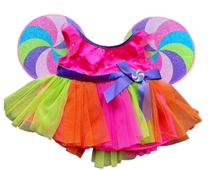 Build A Bear Lollipop Dress Candy Wings Rainbow Clothes - Picture 1 of 11