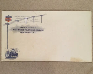 4 West Berne Albany County NY: c.1910-20s TELEPHONE COMPANY Pictorial Envelopes - Picture 1 of 3