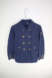 Moncler Lairoux Giubbottto Blue Double Breasted Jacket Junior - Picture 1 of 8