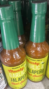 2 Pack Trader Joes Chunky Garlic & Jalapeño Hot Sauce 10fl oz Each Jar NEW ITEM - Picture 1 of 3