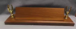 eagle trims quality walnut desk wedge 12" wide x 3" tall includes lettered plate - Picture 1 of 2