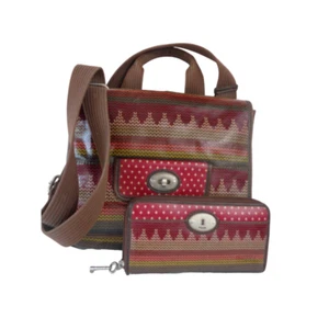 Bolso Bandolera y Cartera FOSSIL Keyper Estampado Suroeste Lona Recubierta Mochila - Imagen 1 de 11