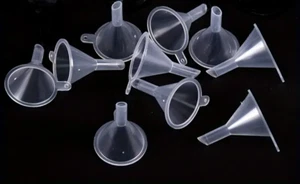 "New" 10Pcs Clear Mini Plastic Funnels for Lab Bottles, Essential Oils, & Spices - Picture 1 of 6