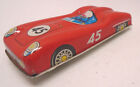 VINTAGE RED RACE CAR '45' FRICTION TIN TOY MADE IN JAPAN
