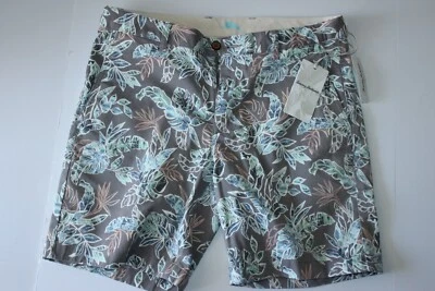 Tommy Bahama Pantalones Cortos Onda Floral Paseo Marítimo Gris Niebla Plano Nuevo 34 Cintura Foto 1 de 4
