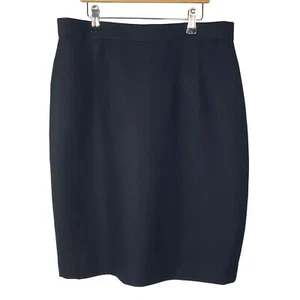 Vintage David Bijan Womens Textured Fully Lined Above Knee Black Skirt Size 14 - Picture 1 of 13