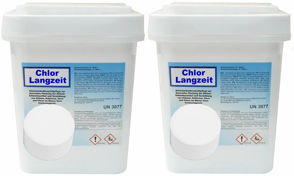 Chlortabletten Langzeitchlor Langzeit Chlor 200g Tabs Pool 10 kg langsam löslich - Bild 1 von 1