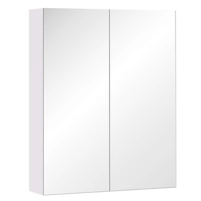 Armario Espejo Blanco MDF 60x15x75cm Montaje en Pared Estante Ajustable Baño Almacenamiento Foto 1 de 4