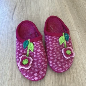 Garnet Hill Damen US 8 EU 39 Haflinger Classic Boiled Wool Slipper Flower Pink - Bild 1 von 5